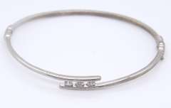 Vintage Serling Silver Cubic Zirconia Bangle
