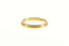 14K Yellow Gold 1.3mm Vintage NOS 1950's Grooved Band Ring