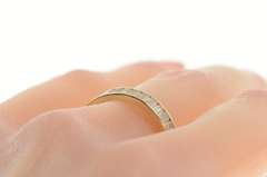 14K Yellow Gold Baguette Infinity Anniversary Wedding Band Ring