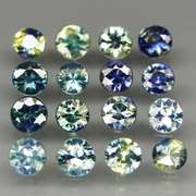 Heated only! 3.14ct round cut Australian Sapphire set