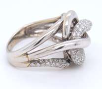 Majestic 18kt White Gold Pave Diamond Knot Ring
