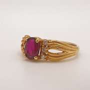 18kt Yellow Gold, Ruby, & Diamond Ring