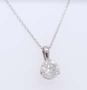 Sparkling White Gold 1ct Diamond Pendant on Chain