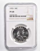 PF68 1955 Franklin Half Dollar - Graded NGC