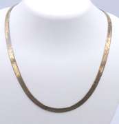 Vintage Italian Sterling Silver Herringbone Necklace