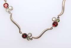 Vintaeg Sterling Silver Gemstone Necklace
