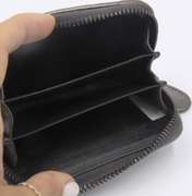 Bottega Veneta Metallic Silver Intrecciato Leather Zip Around Coin Purse