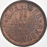 1863 G. Parsons Fireworks Civil War Token 630 BG