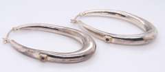 Vintage Sterling Silver Oval Earrings