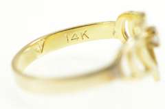 14K Yellow Gold Diamond Inset Heart Love Symbol Band Ring
