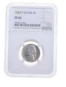 PF65 1942-P Jefferson Nickel - Silver - Graded NGC