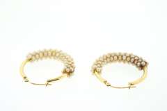 Contemporary 18kt Pearl Hoop Earrings