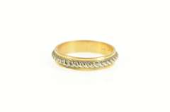 14K Yellow Gold Vintage NOS 1950's Two Tone Wedding Band Ring