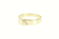 14K Yellow Gold Squared Diamond Asymmetrical Wedding Ring