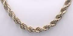 Vintage 925 Sterling Silver Heavy Signed Rope Chain Necklace