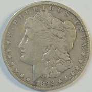 Key date 1892-S Morgan Silver Dollar. Nice circ