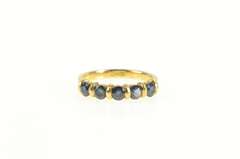 14K Yellow Gold Five Stone Natural Sapphire Stackable Band Ring