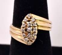 Darling Diamond Cluster Ring in 14K Yellow Gold