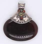 Vintage Sterling Silver Gemstone Pendant