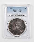 MS66 1989 American Silver Eagle - Graded PCGS