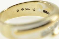 14K Yellow Gold 0.32 Ctw Diamond Two Tone Wedding Band Ring