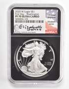 PF70UCAM 2020-W American Silver Eagle 1st Day Washington Signed - NGC