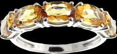 Luscious Citrine Five Stone 18k White Gold Anniversary Band
