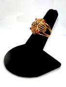 Antique 18kt Yellow Gold Diamond and Pink Topaz Ring