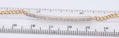 Handsome 2 Tone Gold Diamond Pave Bar Bracelet