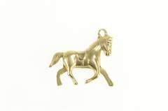 14K Yellow Gold Galloping Horse Prancing Pony Equestrian Charm/Pendant