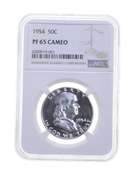 PF65 CAm 1954 Franklin Half Dollar - Graded NGC