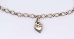 Vintage Sterling Silver Heart Shaped Charm Bracelet