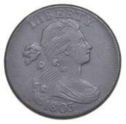 1803 Draped Bust Large Cent S.256 Small Date Small Fraction - REV CUD