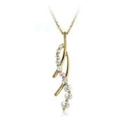 18K Gold over Sterling Silver CZ Journey Necklace