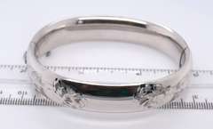 925 Sterling Silver Lot of 2 Floral Design Bangles