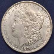 1879 Morgan Silver Dollar, AU.