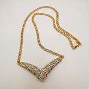 14kt Solid Yellow Gold & Diamond Pendant Necklace