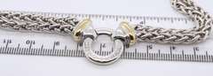 David Yurman 2 Tone Double Wheat Row Chain Necklace