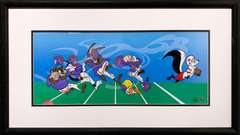 Linda Jones Limited Edition Serigraph Cel Linda Jones  Offensive Play