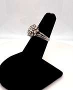 Glimmering Platinum Diamond Cluster Ring