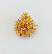 14kt Solid Yellow Gold & Sapphire Cocktail Ring