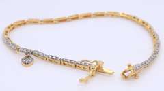 Sterling Silver Cubic Zirconia Bracelet with Tiny Heart Shaped Charm