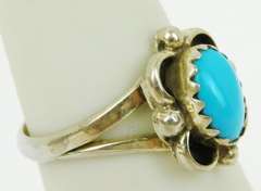 Vintage Child's Navajo Sterling Turquoise Ring