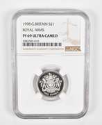 PF69 UCAM 1998 Great Britain 1 Pound - Royal Arms - Graded NGC
