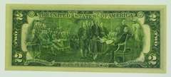 1976 Uncirculated Two Dollar Bill With April 1976 Post Mark Eagle Stamp