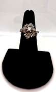 Dramatic 18kt White Gold Diamond Floral Ring
