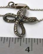 Sterling Silver And Marcasite Cross Necklace