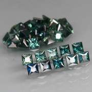 Heated only! 4.28ct princess cut Australian Sapphire set