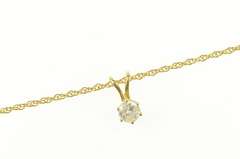 14K Yellow Gold 0.46 Ct Diamond Solitaire Twist Rope Chain Necklace