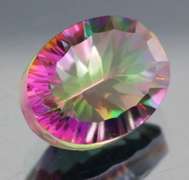Rainbow color 9.22ct concave cut Mystic Quartz
